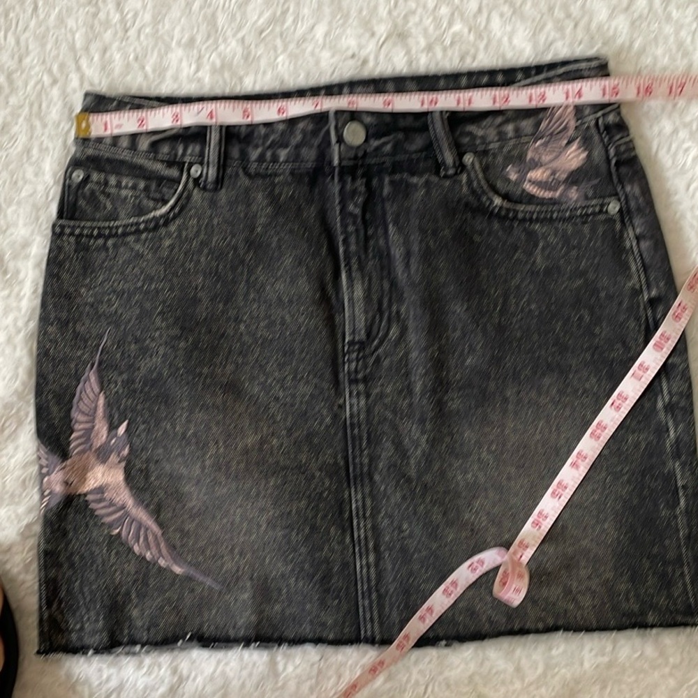 All Saints Charcoal Distressed Mini Skirt - Picture 10 of 11